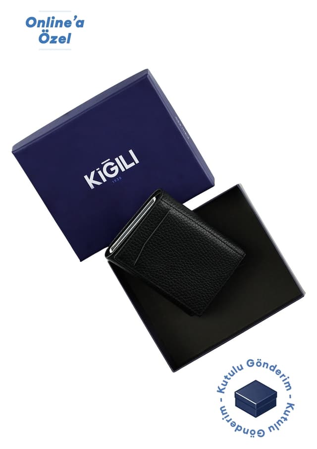 کیف پول چرمی Kiğılı دارای مکانیزم با جعبه هدیه کیف پول چرمی Kiğılı دارای مکانیزم با جعبه هدیه