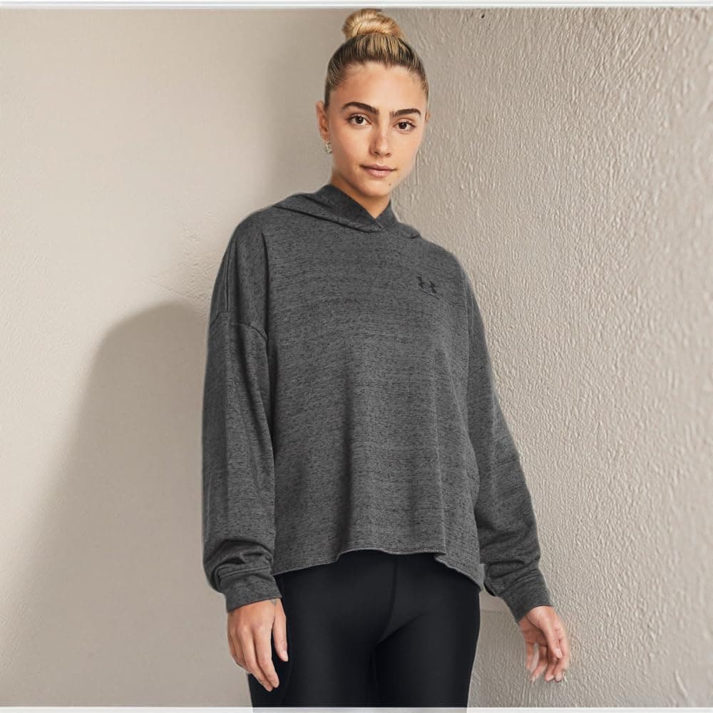 هودی زنانه Under Armour اورسایز مدل Rival Terry هودی زنانه Under Armour اورسایز مدل Rival Terry