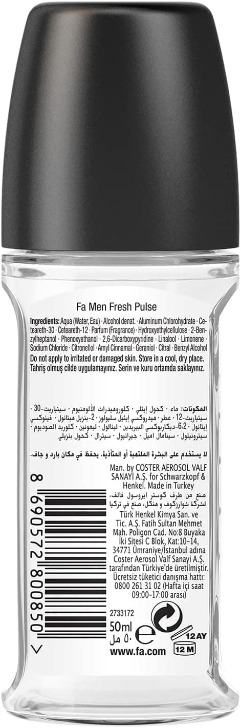 رولآن مردانه Fa ضدتعریق Fresh Pulse 50 ml 1 عدد رولآن مردانه Fa ضدتعریق Fresh Pulse 50 ml 1 عدد