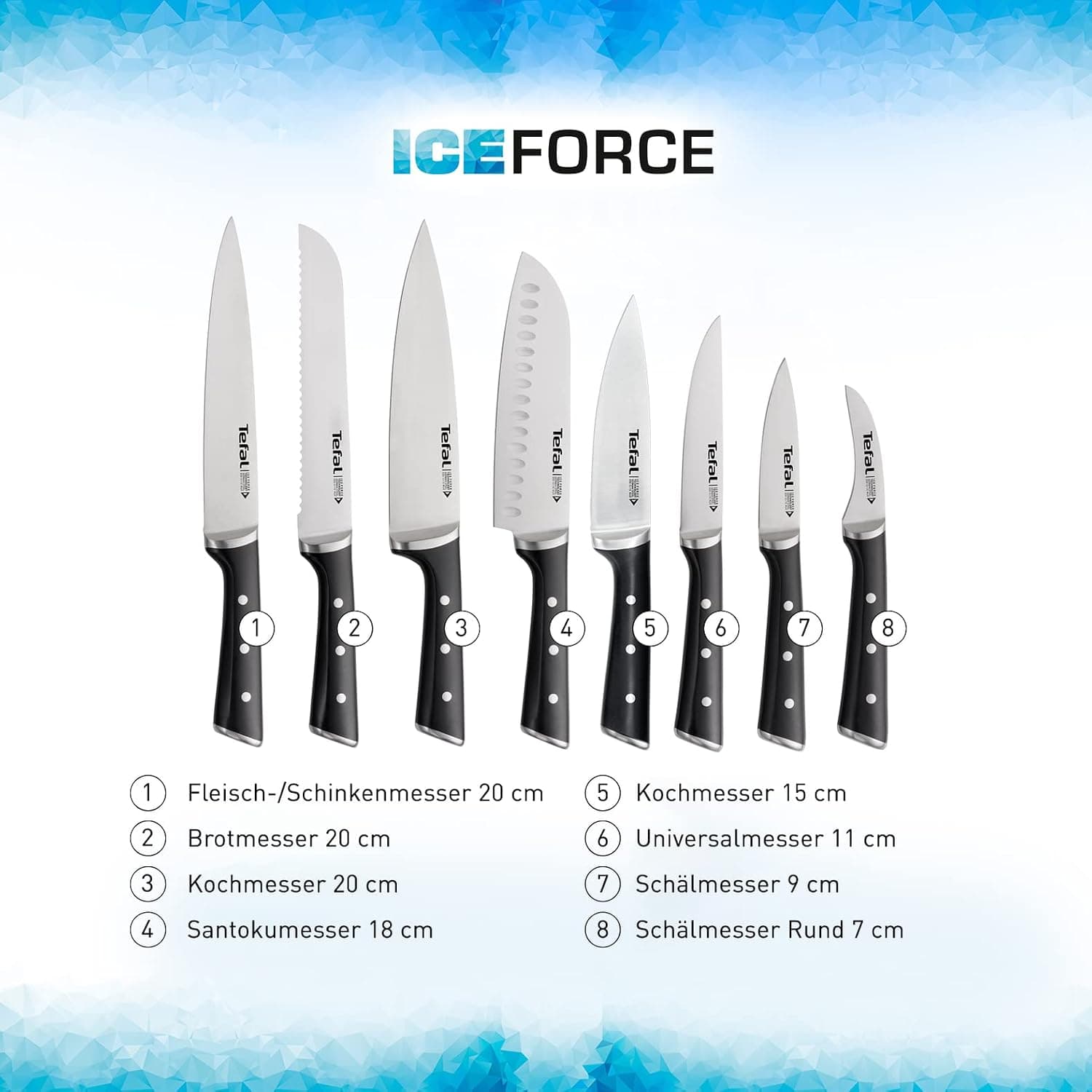 چاقوی سرآشپز Tefal Ice Force 15 cm چاقوی سرآشپز Tefal Ice Force 15 cm