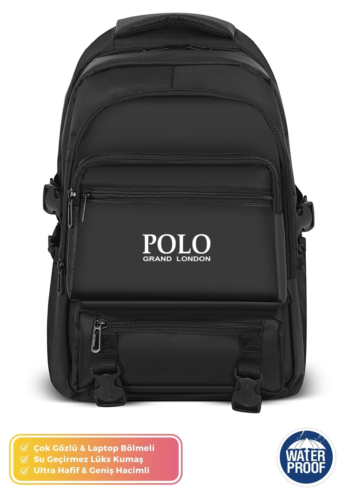 کولهپشتی یونیسکس POLOGRAND London چندجیبی حجم بالا ضدآب ارتوپدی ورزشی لپتاپ کولهپشتی یونیسکس POLOGRAND London چندجیبی حجم بالا ضدآب ارتوپدی ورزشی لپتاپ