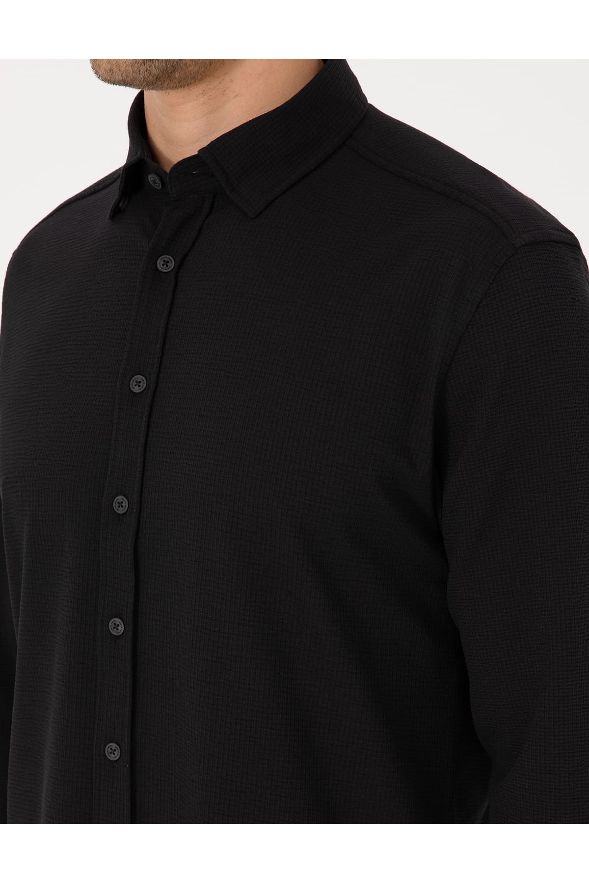 پیراهن مردانه Pierre Cardin Slim Fit کشدار راه راه آستین بلند مشکی مدل 50307162-VR046 پیراهن مردانه Pierre Cardin Slim Fit کشدار راه راه آستین بلند مشکی مدل 50307162-VR046