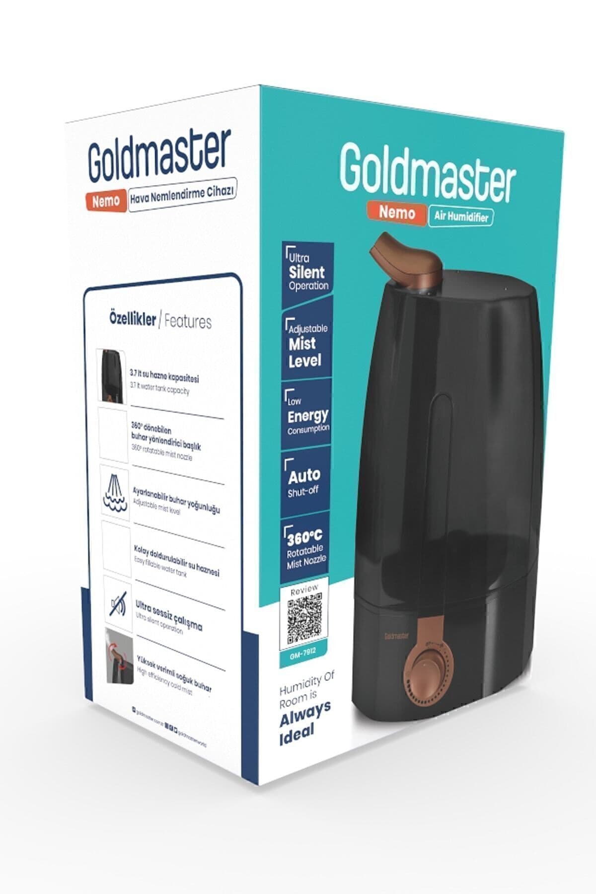 دستگاه رطوبتساز هوا GoldMaster اولتراسونیک بیصدا مشکی با مخزن آب 3,7l و بخاردهی پیوسته 12 ساعت مدل Nemo دستگاه رطوبتساز هوا GoldMaster اولتراسونیک بیصدا مشکی با مخزن آب 3,7l و بخاردهی پیوسته 12 ساعت مدل Nemo