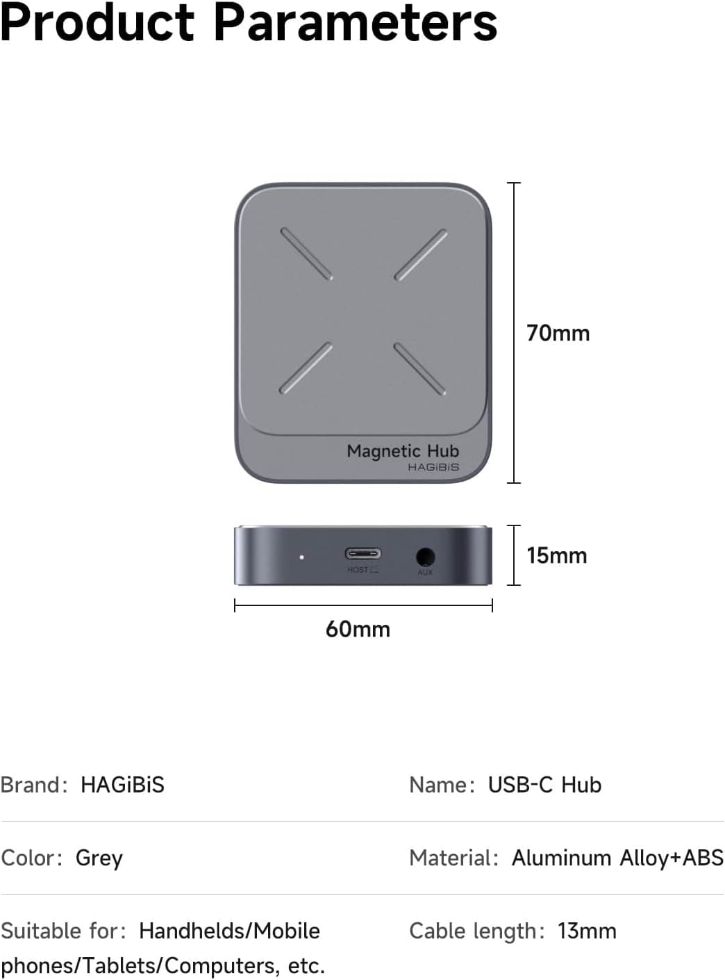 هاب ۷ در ۱ USB-C مغناطیسی Hagibis با Magsafe مدل TC100 هاب ۷ در ۱ USB-C مغناطیسی Hagibis با Magsafe مدل TC100