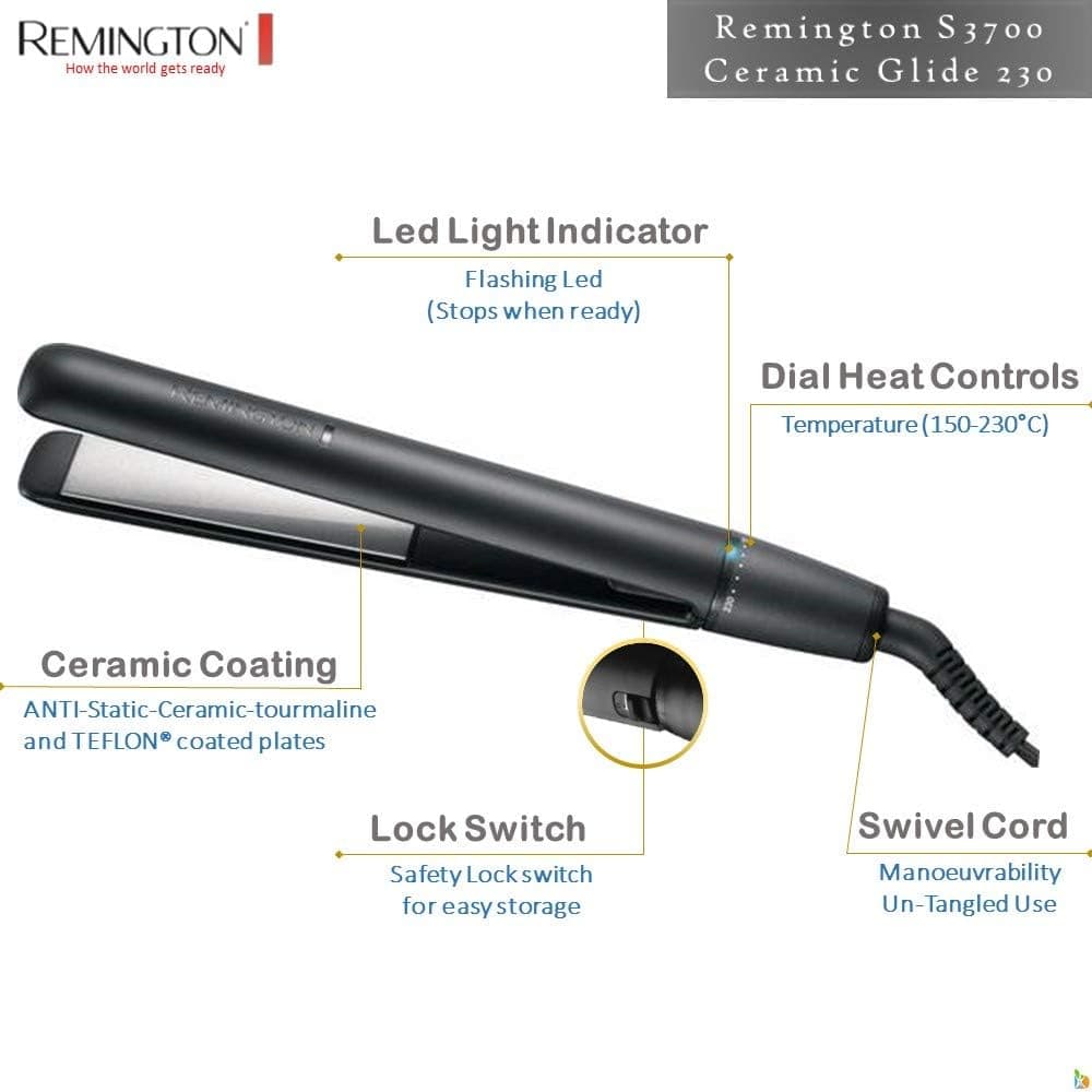 اتو مو Remington سرامیکی مدل S3700 Ceramic Glide 230 اتو مو Remington سرامیکی مدل S3700 Ceramic Glide 230