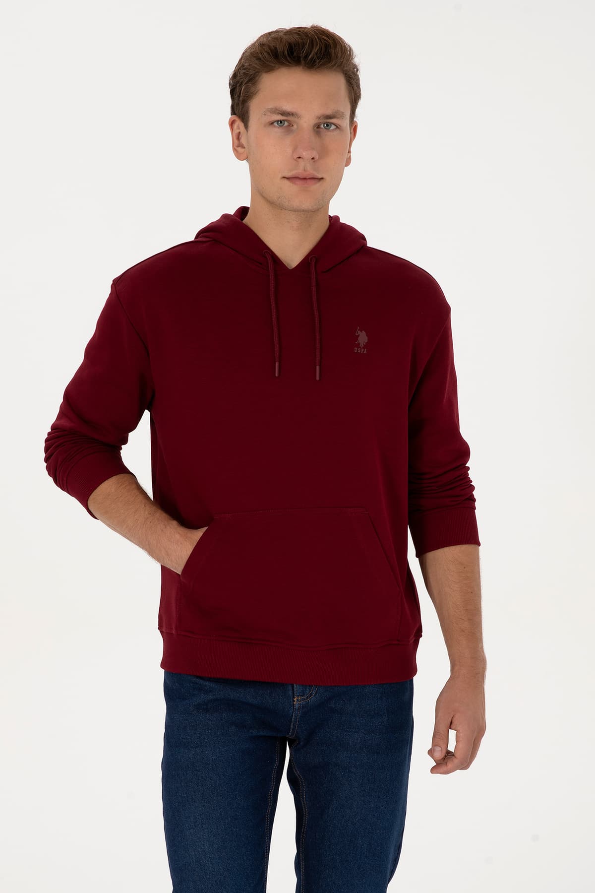 سوئیشرت مردانه U.S. Polo Assn. کلاهدار فیت راحت بوردو ساده مدل 50313746-VR014 سوئیشرت مردانه U.S. Polo Assn. کلاهدار فیت راحت بوردو ساده مدل 50313746-VR014