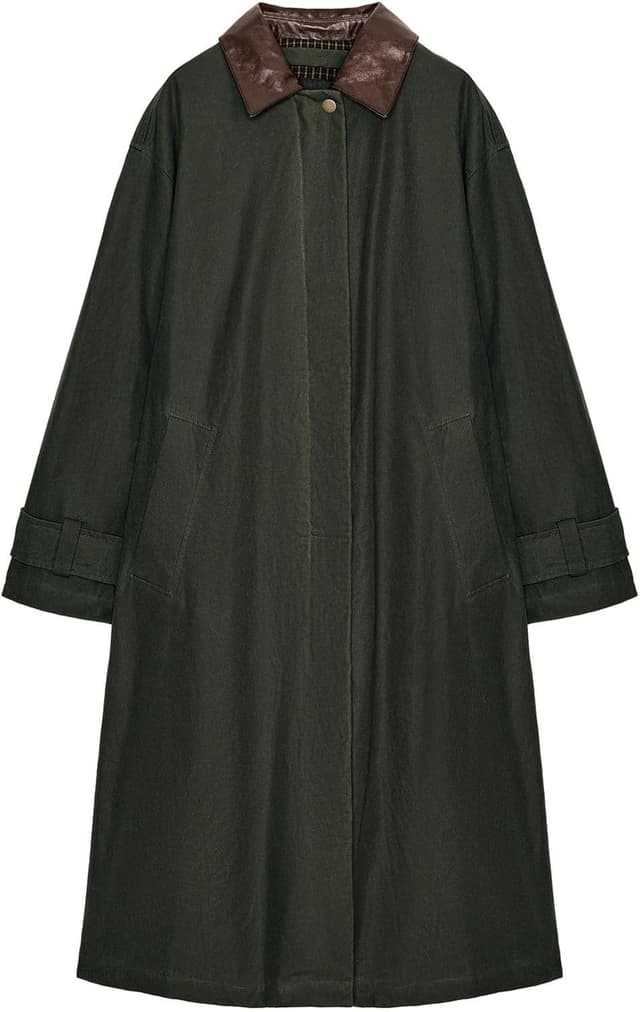 ترنچکت مردانه Zara اورسایز با یقه چرمی کنتراست ZW COLLECTION ترنچکت مردانه Zara اورسایز با یقه چرمی کنتراست ZW COLLECTION