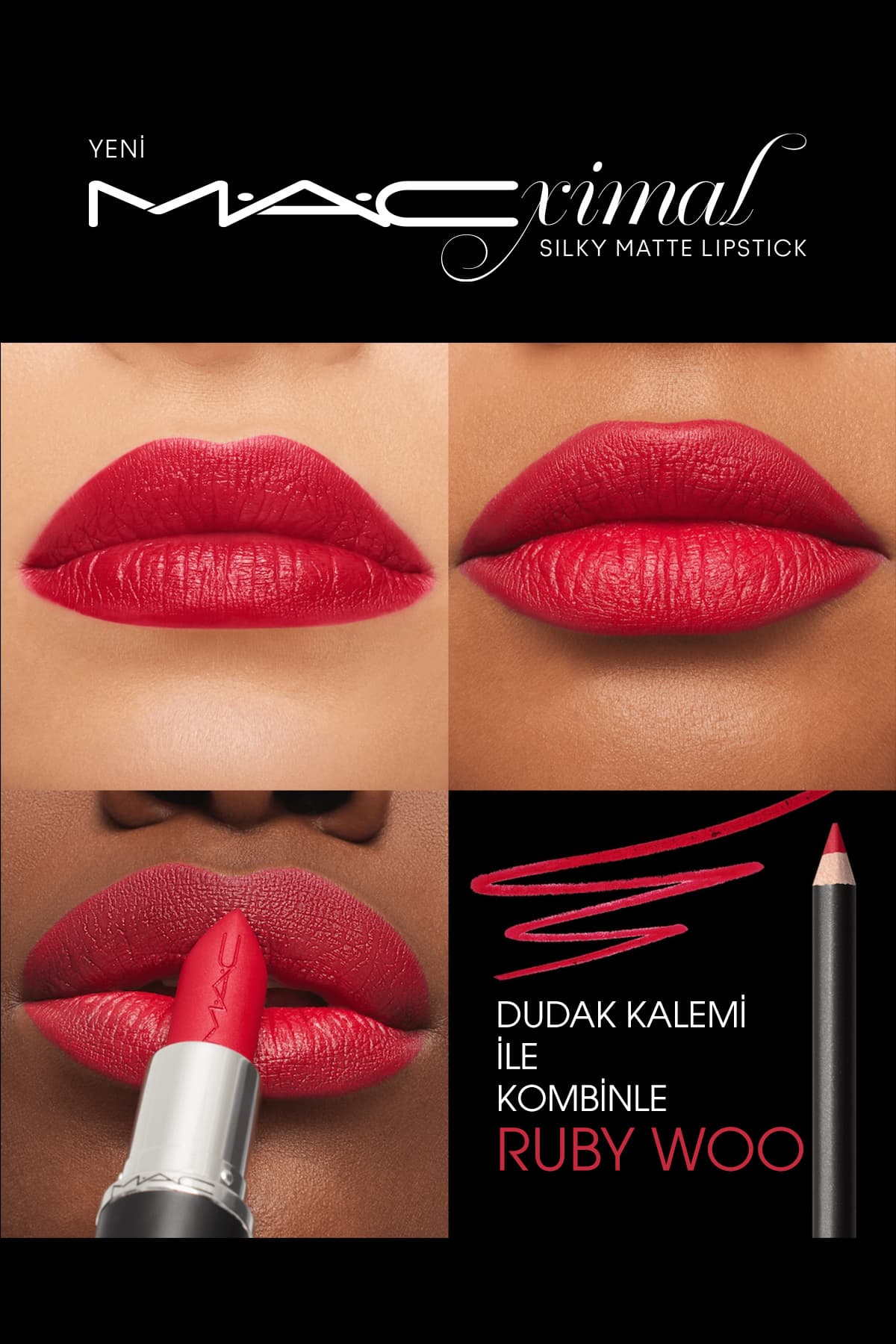 رژ لب Mac نمدهنده با رنگدهی بالا M·A·CXIMAL Silky Matte Ruby Woo رژ لب Mac نمدهنده با رنگدهی بالا M·A·CXIMAL Silky Matte Ruby Woo
