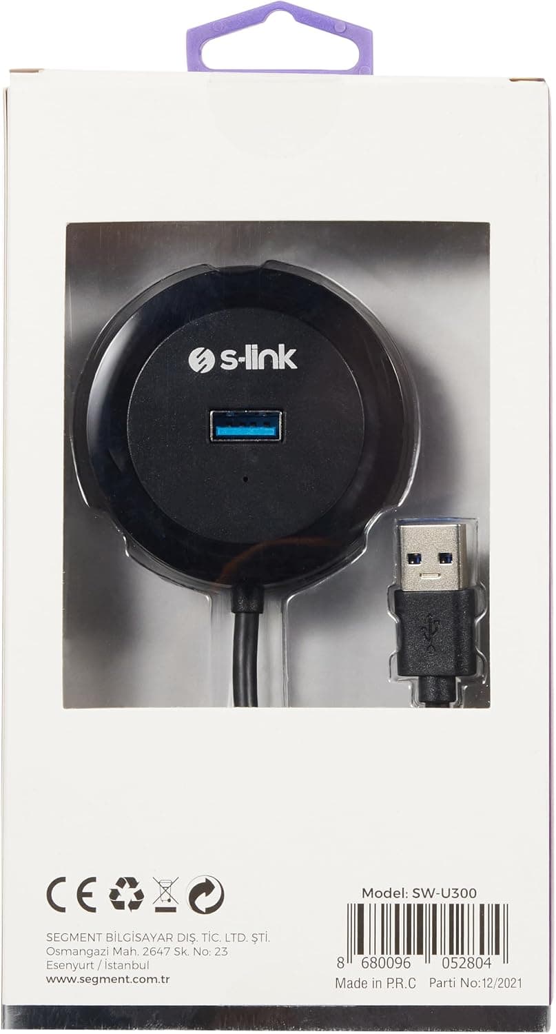 هاب USB 3.0 با 4 پورت S-Link خاکستری مدل SW-U300 هاب USB 3.0 با 4 پورت S-Link خاکستری مدل SW-U300