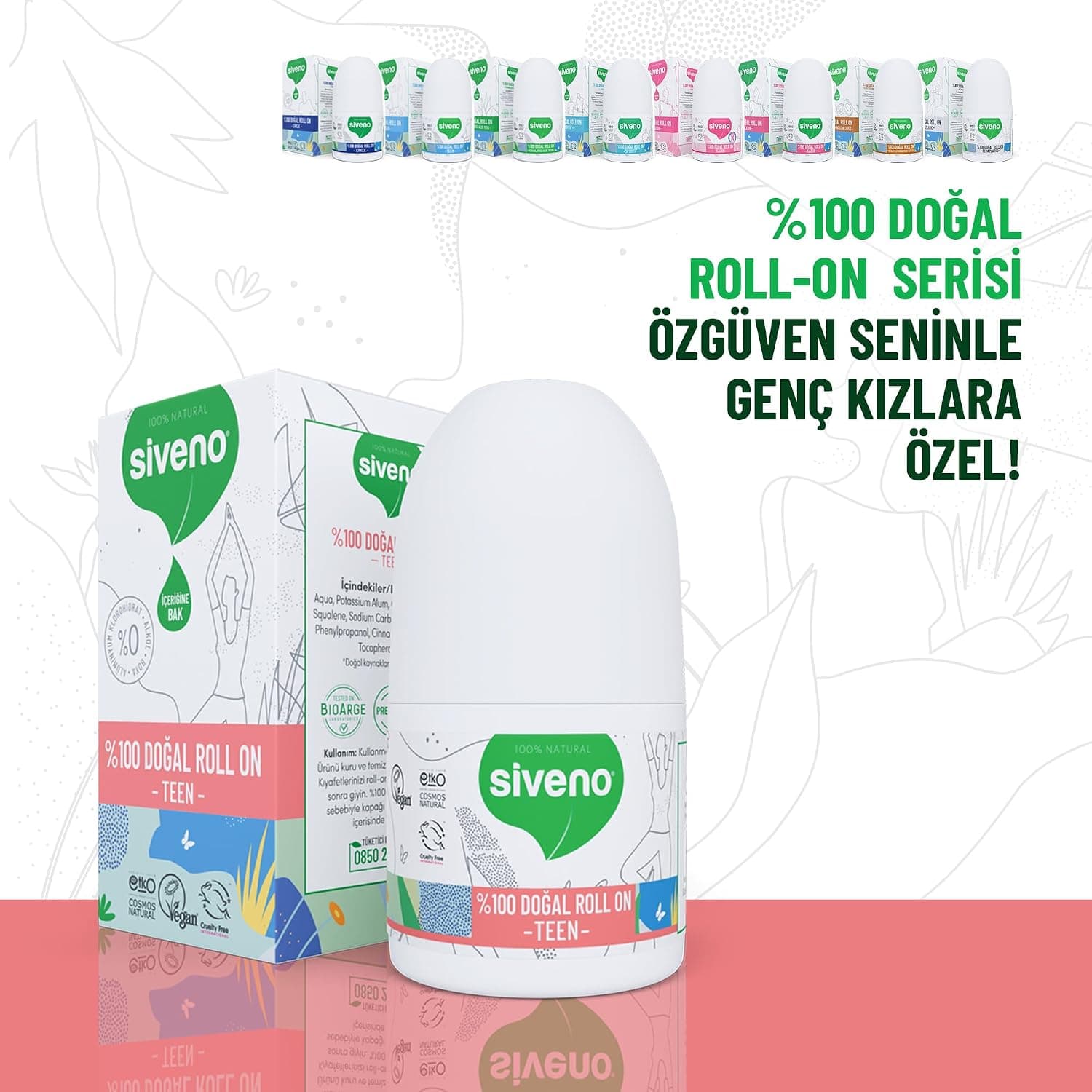 دئودورانت رولآن دخترانه نوجوان Siveno 100٪ طبیعی گیاهی ضد بوی تعریق بدون لکه وگان 50 ml دئودورانت رولآن دخترانه نوجوان Siveno 100٪ طبیعی گیاهی ضد بوی تعریق بدون لکه وگان 50 ml