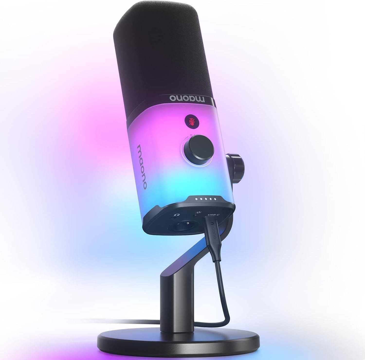 میکروفون دینامیک گیمینگ MAONO با اتصال XLR/USB و RGB مدل PD100X میکروفون دینامیک گیمینگ MAONO با اتصال XLR/USB و RGB مدل PD100X