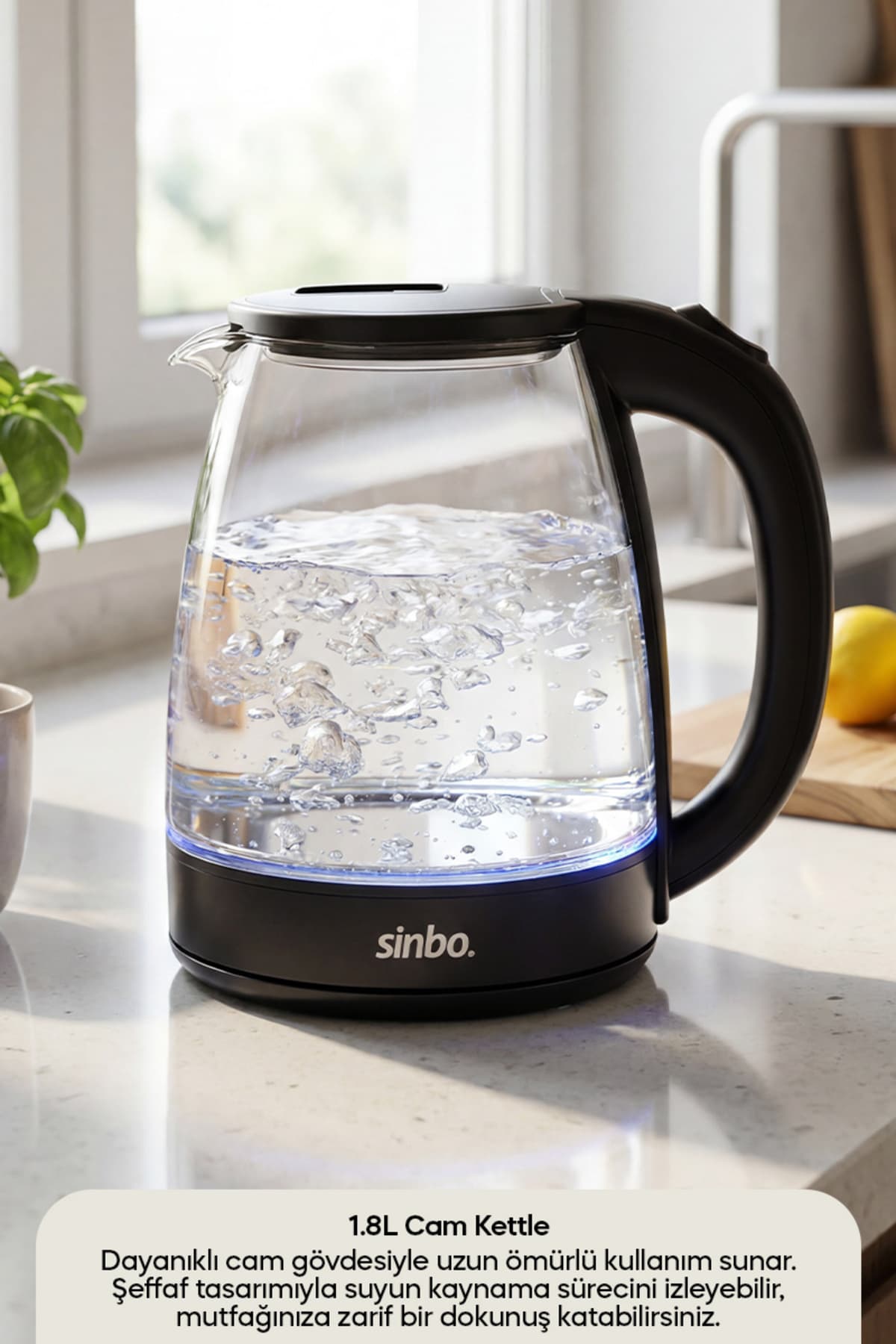 کتری برقی بیسیم Sinbo مدل SK 8043 مخزن شیشهای 1.8 L LED کتری برقی بیسیم Sinbo مدل SK 8043 مخزن شیشهای 1.8 L LED