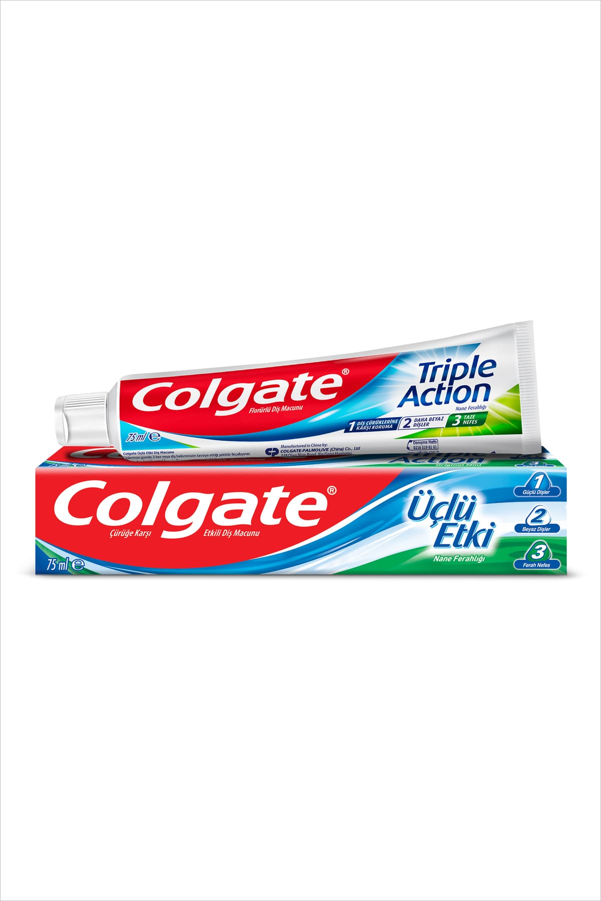 خمیر دندان Colgate سهاثره سفیدکننده حاوی فلوراید 75 ml خمیر دندان Colgate سهاثره سفیدکننده حاوی فلوراید 75 ml
