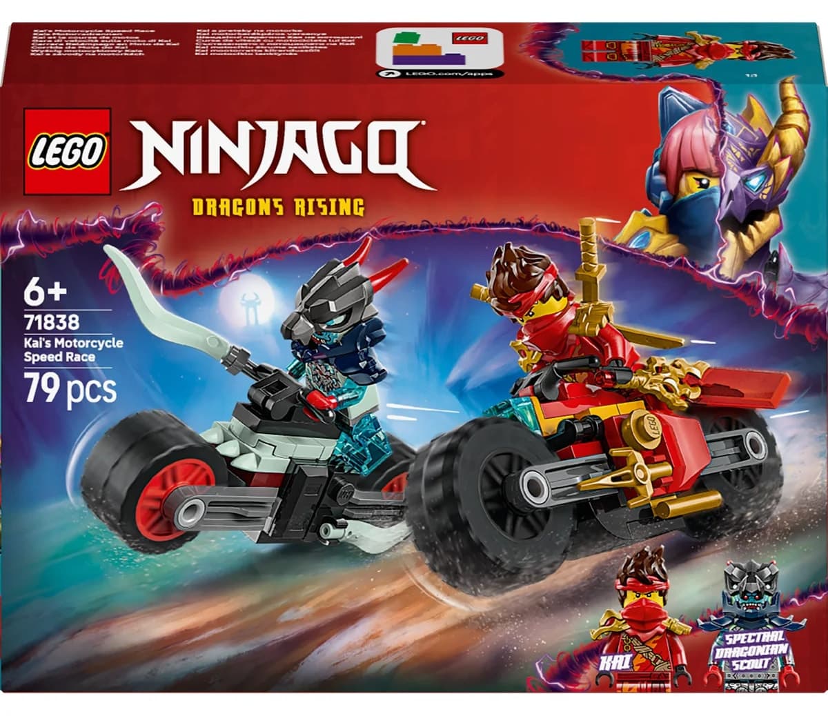 لگو NINJAGO مسابقه سرعت موتورسیکلت Kai مدل 71838 79 قطعه لگو NINJAGO مسابقه سرعت موتورسیکلت Kai مدل 71838 79 قطعه