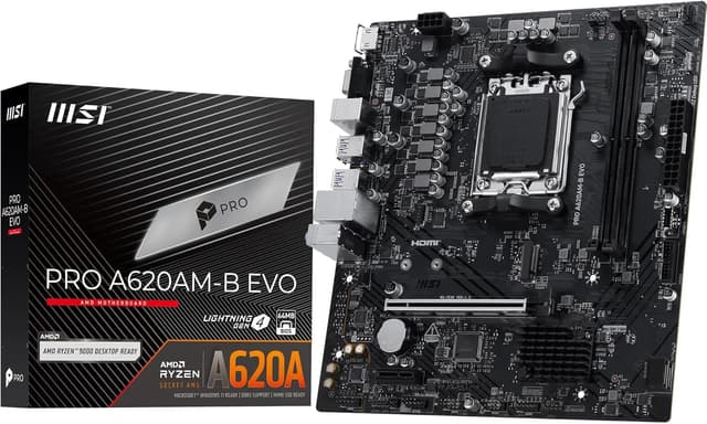 مادربرد MSI مدل MB PRO A620AM-B EVO با سوکت AM5 و حافظه DDR5 6800MHZ(OC) ARGB HDMI VGA M.2 USB3.2 JARGB_V2 MATX مادربرد MSI مدل MB PRO A620AM-B EVO با سوکت AM5 و حافظه DDR5 6800MHZ(OC) ARGB HDMI VGA M.2 USB3.2 JARGB_V2 MATX