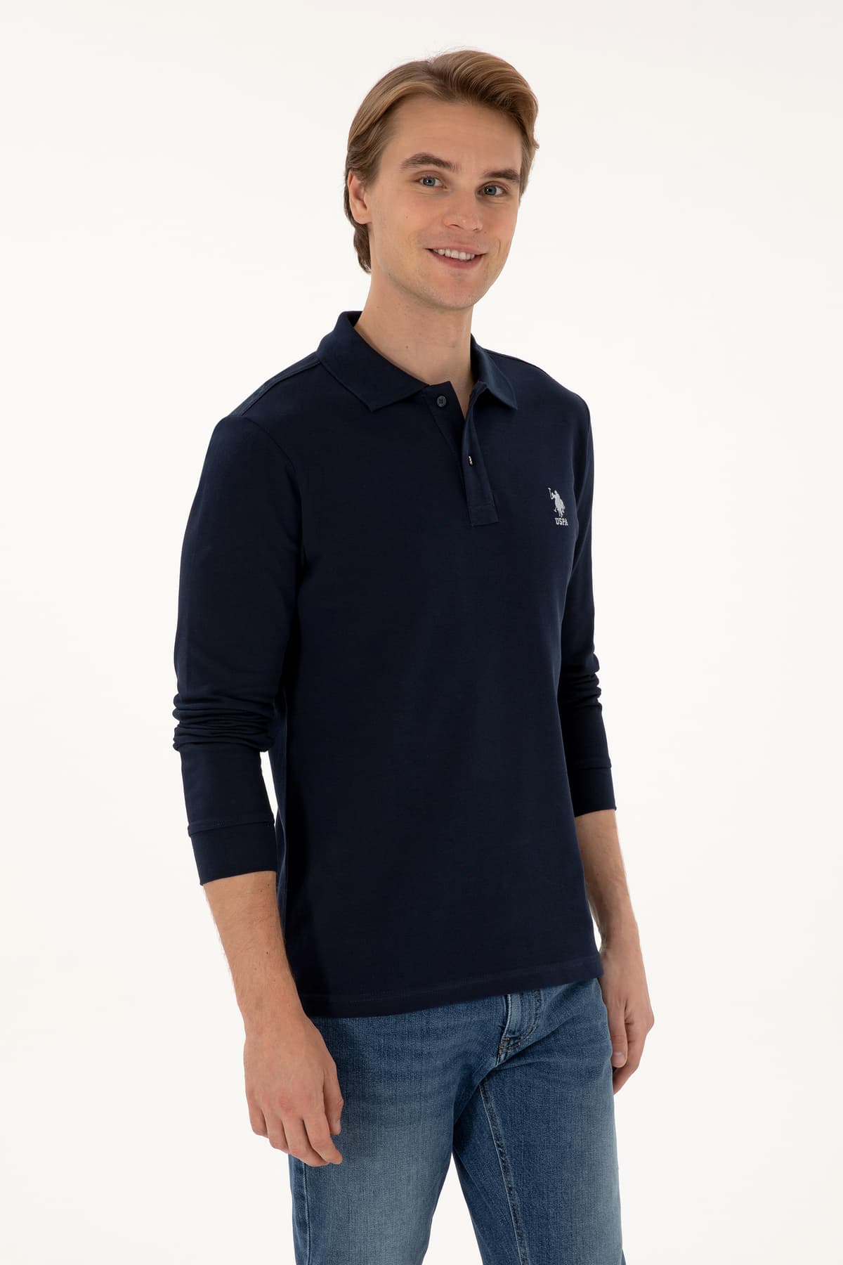 سویشرت مردانه U.S. Polo Assn. فیت معمولی یقه پولو سرمهای مدل 50307757-VR033 سویشرت مردانه U.S. Polo Assn. فیت معمولی یقه پولو سرمهای مدل 50307757-VR033