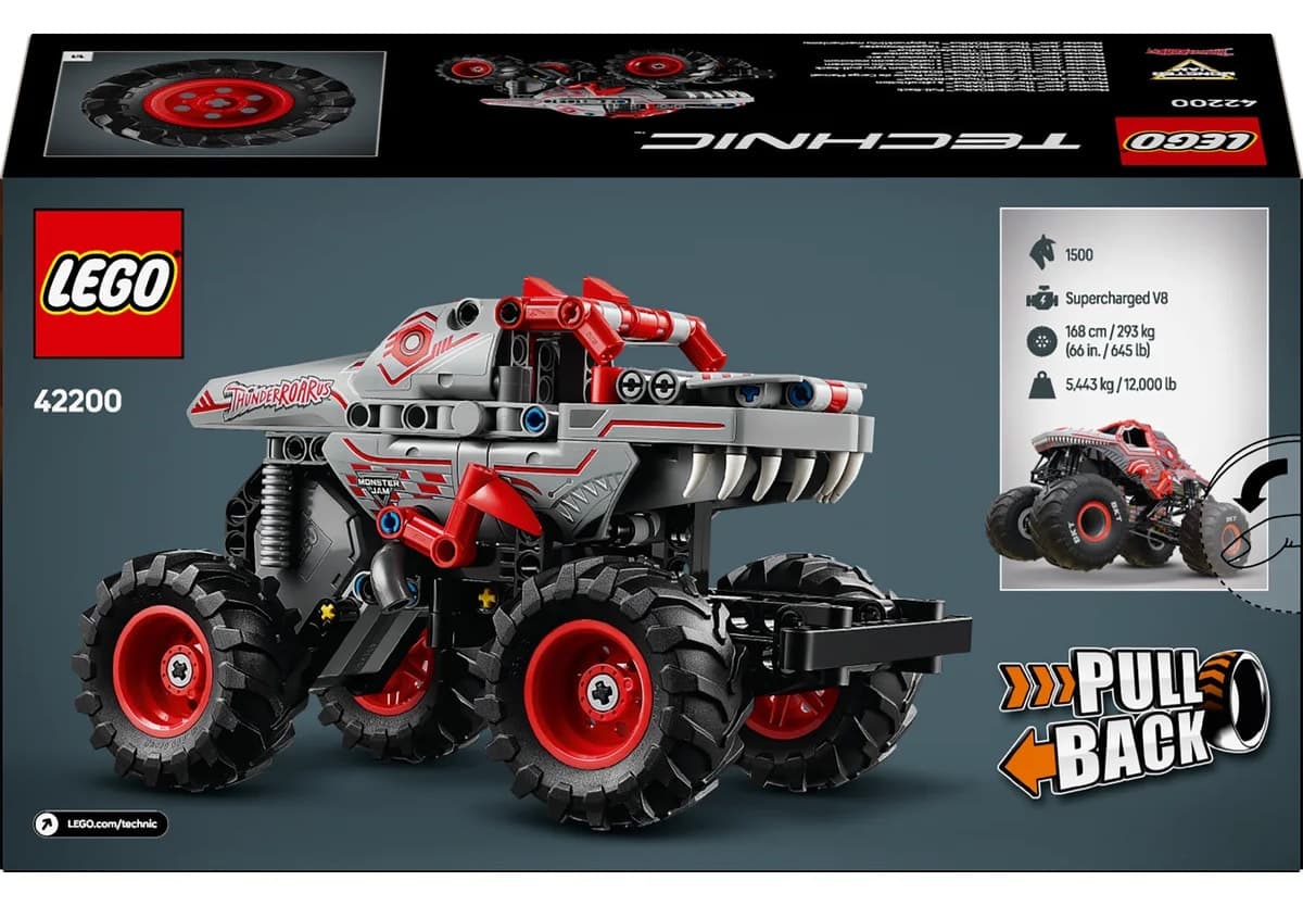 لگو Technic Monster Jam ThunderROARus پولبک مدل 42200 با 232 قطعه لگو Technic Monster Jam ThunderROARus پولبک مدل 42200 با 232 قطعه