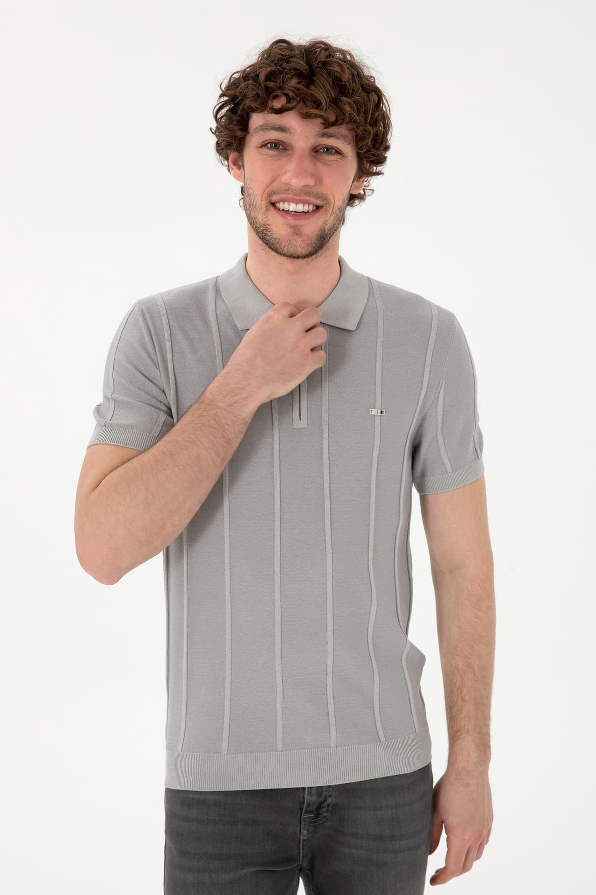 تیشرت مردانه U.S. Polo Assn. فیت اسلیم یقه پولو خاکستری روشن مدل 50306457-VR001 تیشرت مردانه U.S. Polo Assn. فیت اسلیم یقه پولو خاکستری روشن مدل 50306457-VR001