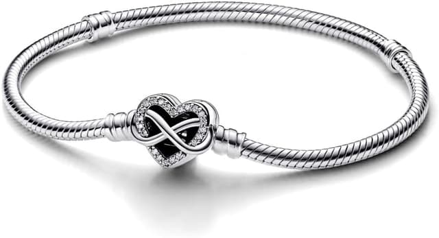 دستبند زنانه PANDORA نقره ای با طرح قلب بینهایت درخشان مدل 592645C01 دستبند زنانه PANDORA نقره ای با طرح قلب بینهایت درخشان مدل 592645C01