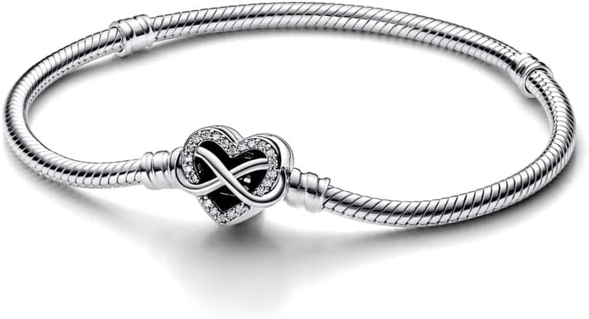 دستبند زنانه PANDORA نقره ای با طرح قلب بینهایت درخشان مدل 592645C01 دستبند زنانه PANDORA نقره ای با طرح قلب بینهایت درخشان مدل 592645C01