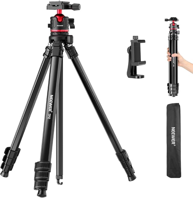 سهپایه سفری دوربین NEEWER BASICS سبک با ارتفاع 66.5"/169 cm مدل TP12 سهپایه سفری دوربین NEEWER BASICS سبک با ارتفاع 66.5"/169 cm مدل TP12