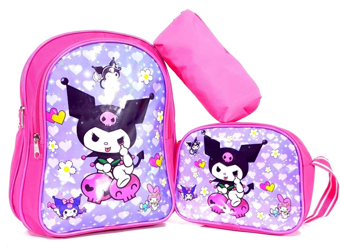 کیف غذاخوری دخترانه کودک LUCKY BAG با طرح Kuromi برای مدرسه کیف غذاخوری دخترانه کودک LUCKY BAG با طرح Kuromi برای مدرسه