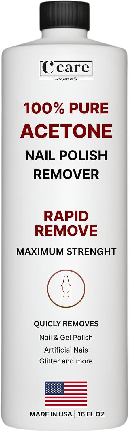 پاککننده لاک ناخن C CARE با استون خالص 100% برای لاک ژل، اکریلیک، شلاک و اکلیلی 8 Fl oz پاککننده لاک ناخن C CARE با استون خالص 100% برای لاک ژل، اکریلیک، شلاک و اکلیلی 8 Fl oz