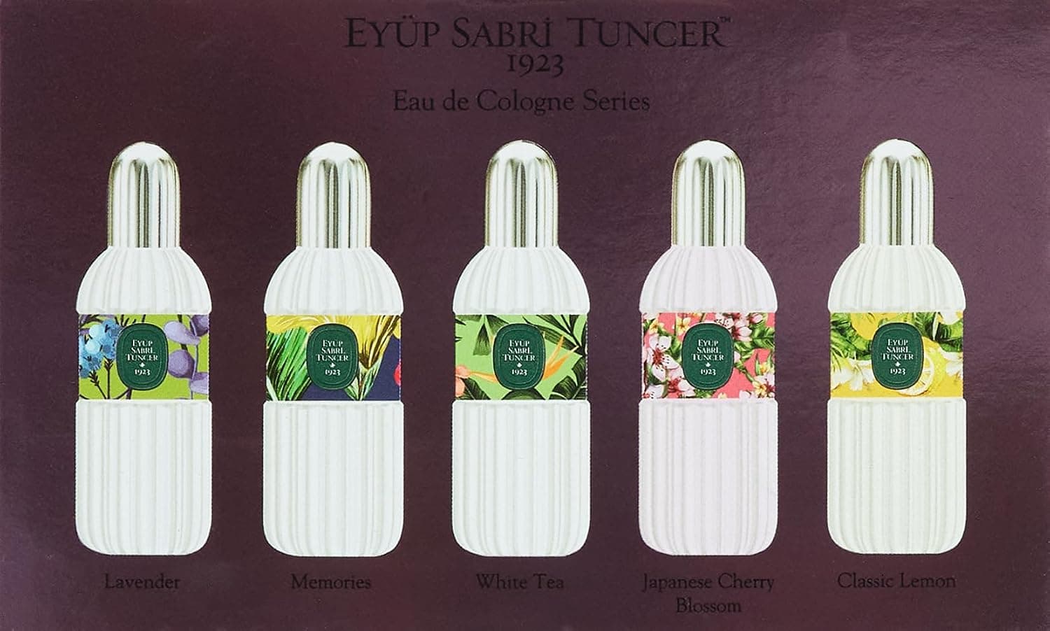 ست کولونیا Eyup Sabri Tuncer در بطری شیشهای استوانهای 5 x 16 ml ست کولونیا Eyup Sabri Tuncer در بطری شیشهای استوانهای 5 x 16 ml
