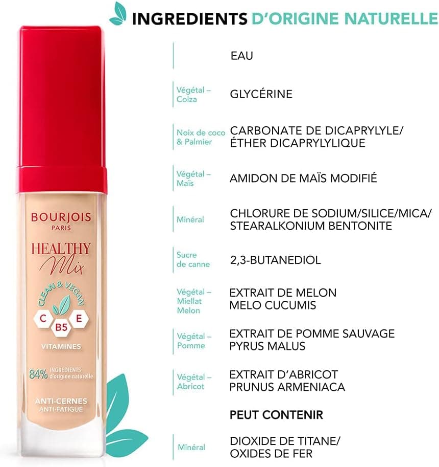کانسیلر Bourjois Healthy Mix Clean پوشاننده تیرگی و لک شماره 52.5 رنگ Vanilla 6ml کانسیلر Bourjois Healthy Mix Clean پوشاننده تیرگی و لک شماره 52.5 رنگ Vanilla 6ml