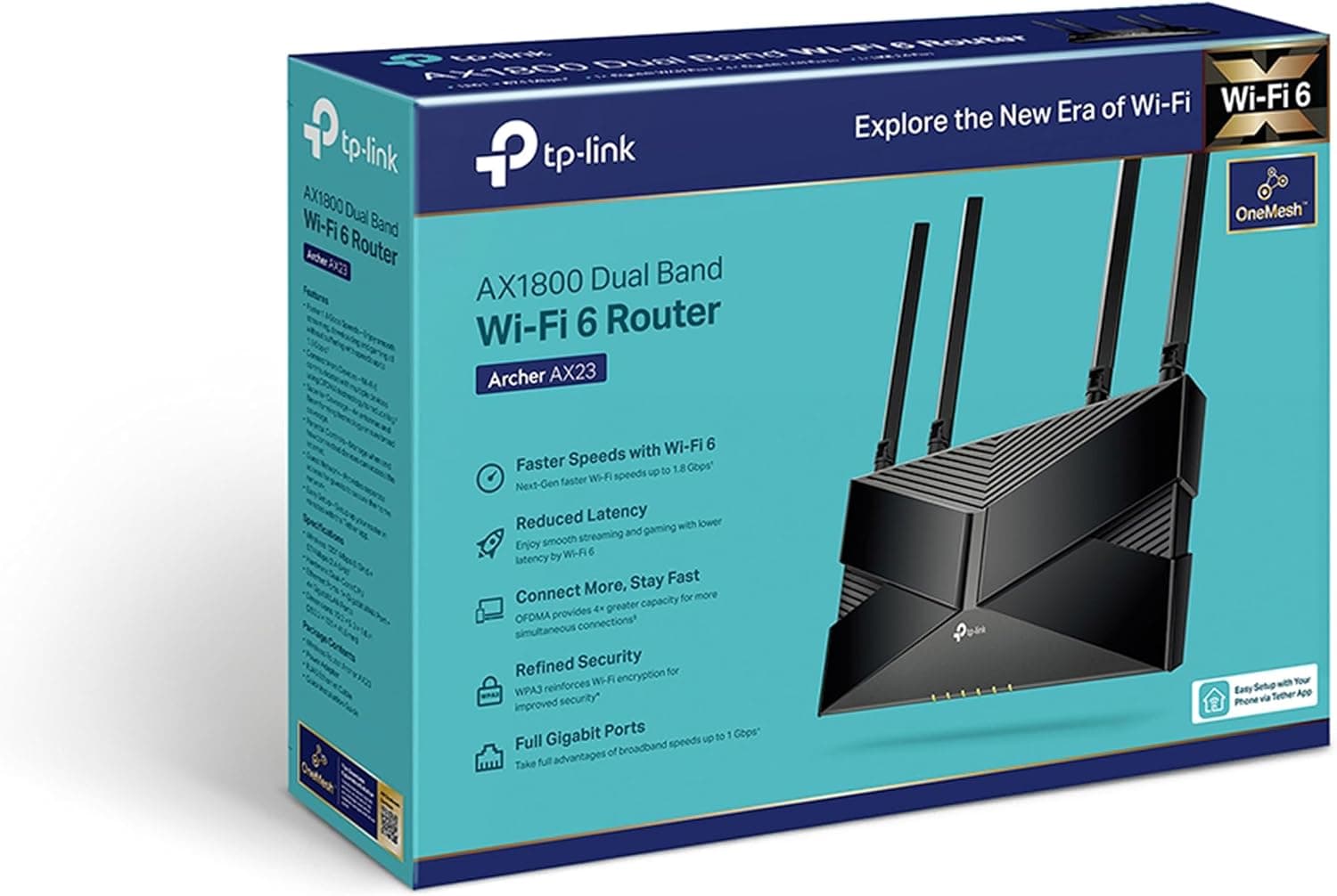روتر وایفای TP-Link مدل Archer AX23 با استاندارد AX1800 دوباند Wi-Fi 6 روتر وایفای TP-Link مدل Archer AX23 با استاندارد AX1800 دوباند Wi-Fi 6