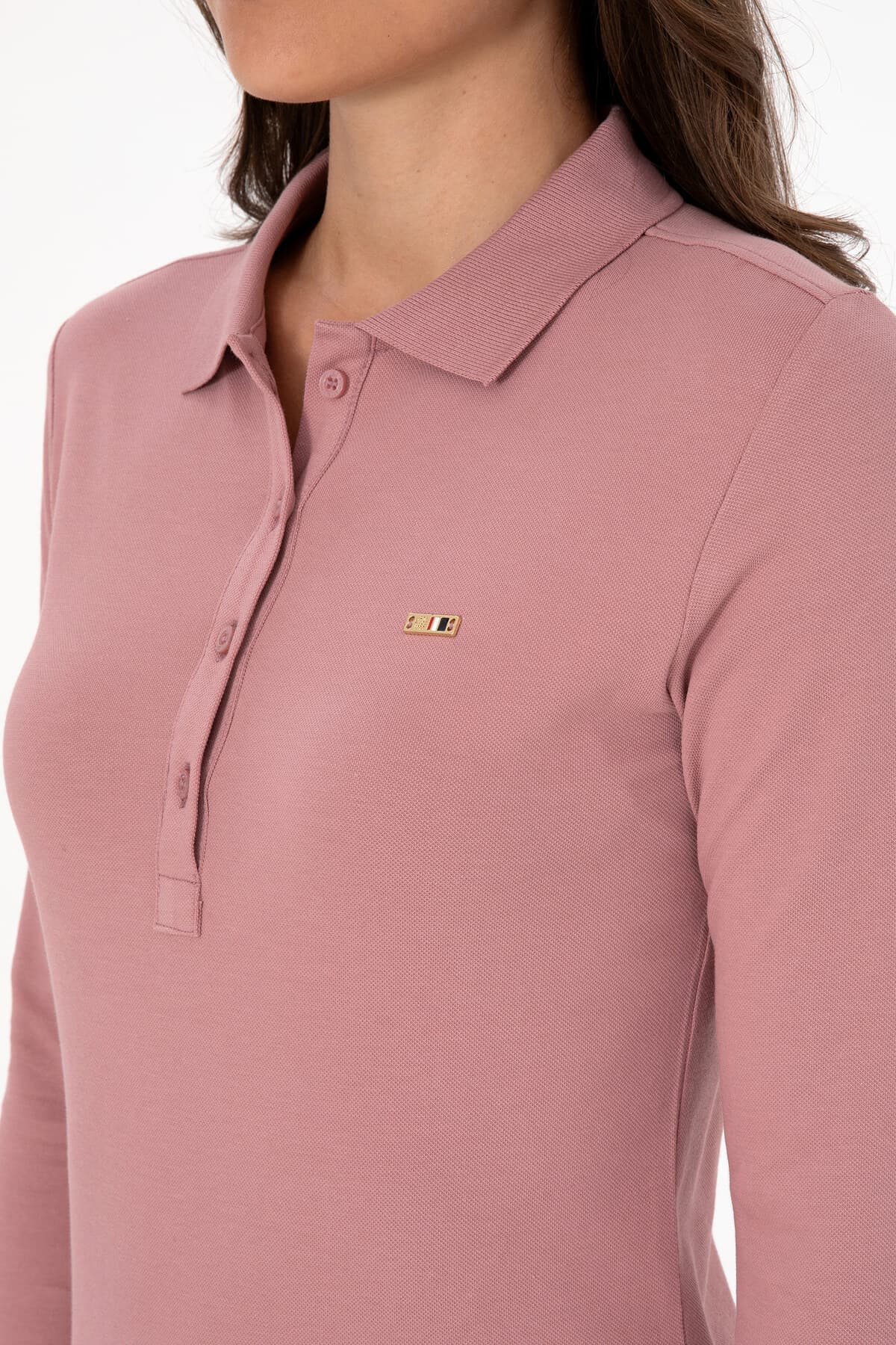 سویشرت زنانه U.S. Polo Assn. یقه پولو ساده صورتی چرک مدل 50313593-VR221 سویشرت زنانه U.S. Polo Assn. یقه پولو ساده صورتی چرک مدل 50313593-VR221