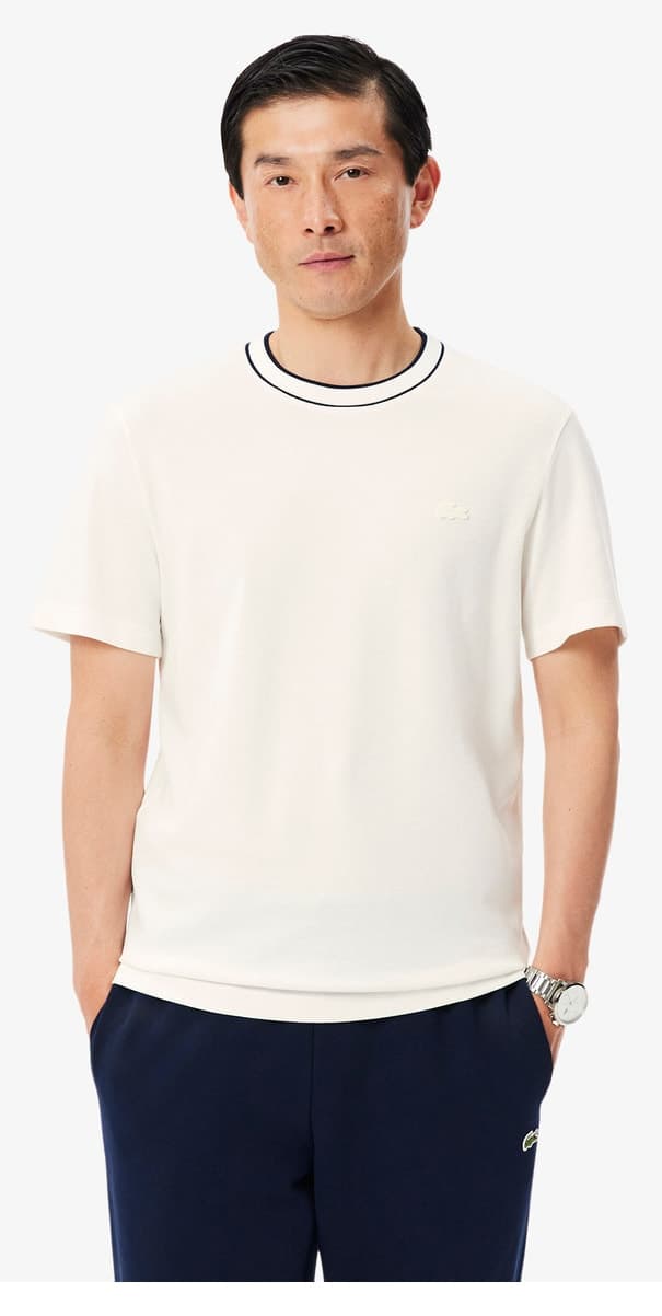 تیشرت مردانه Lacoste فیت معمولی یقه گرد سفید تیشرت مردانه Lacoste فیت معمولی یقه گرد سفید