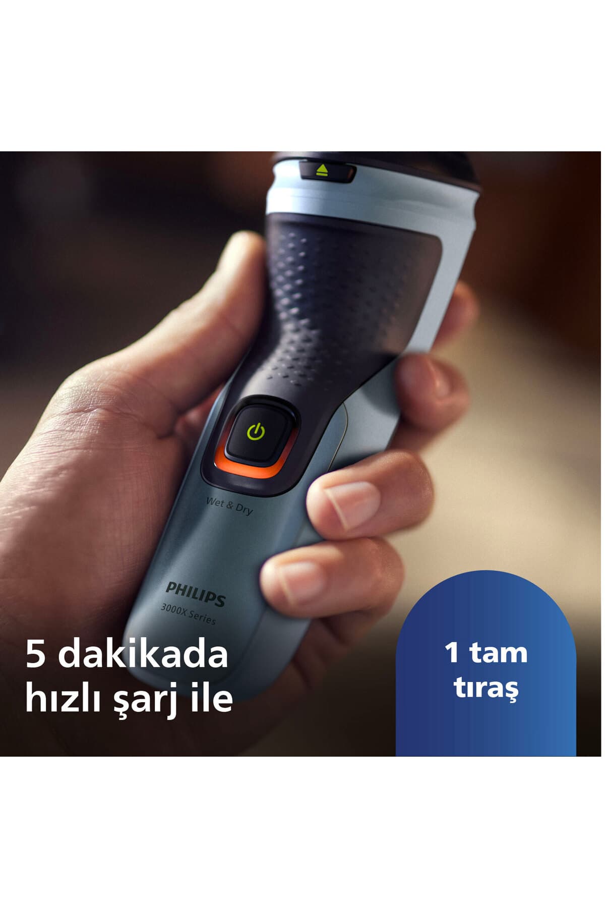 ریشتراش Philips سری 3000X خشک و مرطوب، سری چرخان در ۳ جهت، خطزن دقیق مدل X3063/00 ریشتراش Philips سری 3000X خشک و مرطوب، سری چرخان در ۳ جهت، خطزن دقیق مدل X3063/00