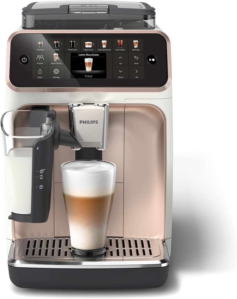 اسپرسوساز تماماتوماتیک Philips سری 5500 LatteGo مدل EP5547/90 همراه قرص حلکننده روغن قهوه CA6704/10 اسپرسوساز تماماتوماتیک Philips سری 5500 LatteGo مدل EP5547/90 همراه قرص حلکننده روغن قهوه CA6704/10