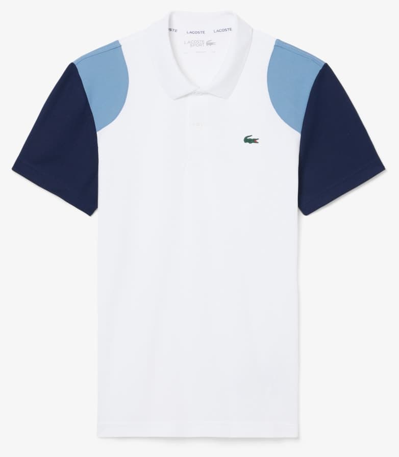 پولو مردانه Lacoste SPORT فیت معمولی رنگبلوک سفید پولو مردانه Lacoste SPORT فیت معمولی رنگبلوک سفید