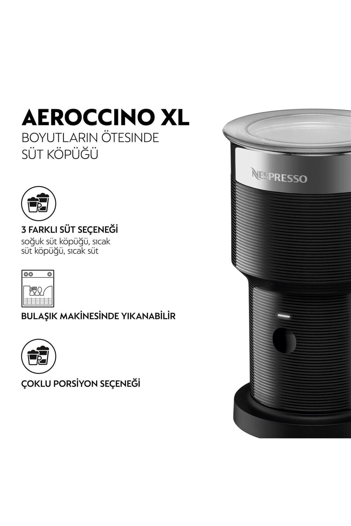 کفساز شیر Nespresso مشکی مدل Aeroccino XL کفساز شیر Nespresso مشکی مدل Aeroccino XL