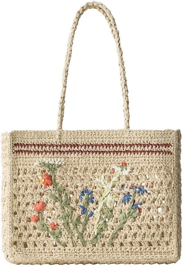 کیف دستی زنانه Zara حصیری طرح گلدار سفید کرمی کیف دستی زنانه Zara حصیری طرح گلدار سفید کرمی