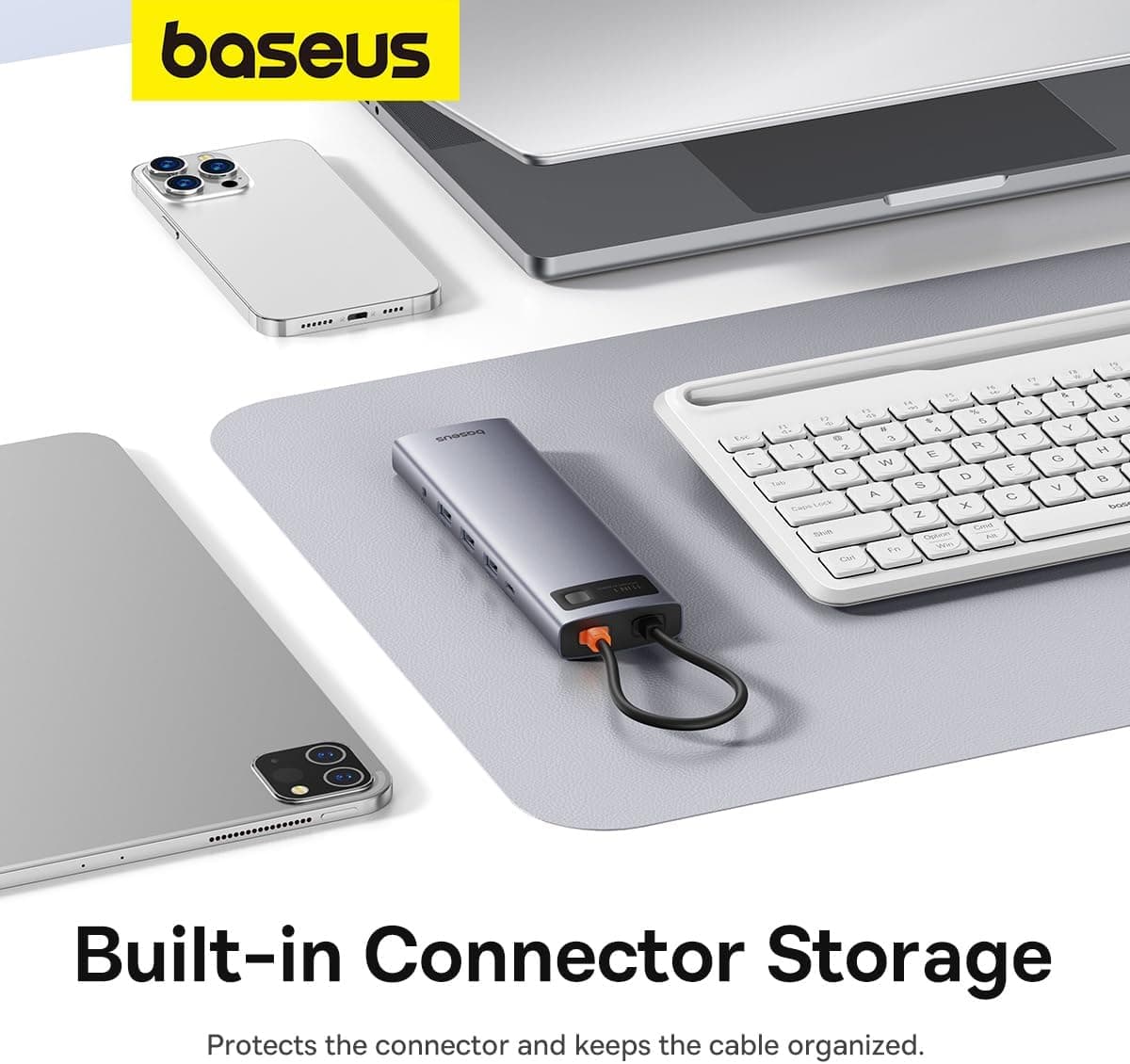هاب USB-C یازدهدریک Baseus Metal Gleam با HDMI 4K@60Hz و 100W PD مدل B00030709811-00 هاب USB-C یازدهدریک Baseus Metal Gleam با HDMI 4K@60Hz و 100W PD مدل B00030709811-00