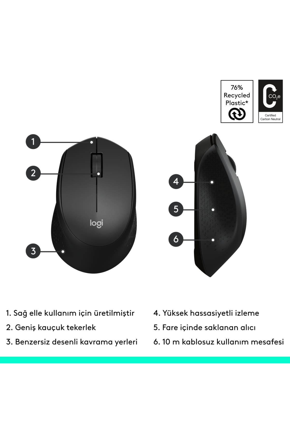 موس بیسیم اپتیکال راحت logitech مشکی مدل M280 910-004287 موس بیسیم اپتیکال راحت logitech مشکی مدل M280 910-004287