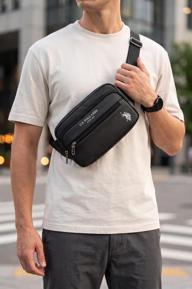 کیف کمری دوشی یونیسکس U.S. POLO ASSN. مشکی مدل 24492 کیف کمری دوشی یونیسکس U.S. POLO ASSN. مشکی مدل 24492