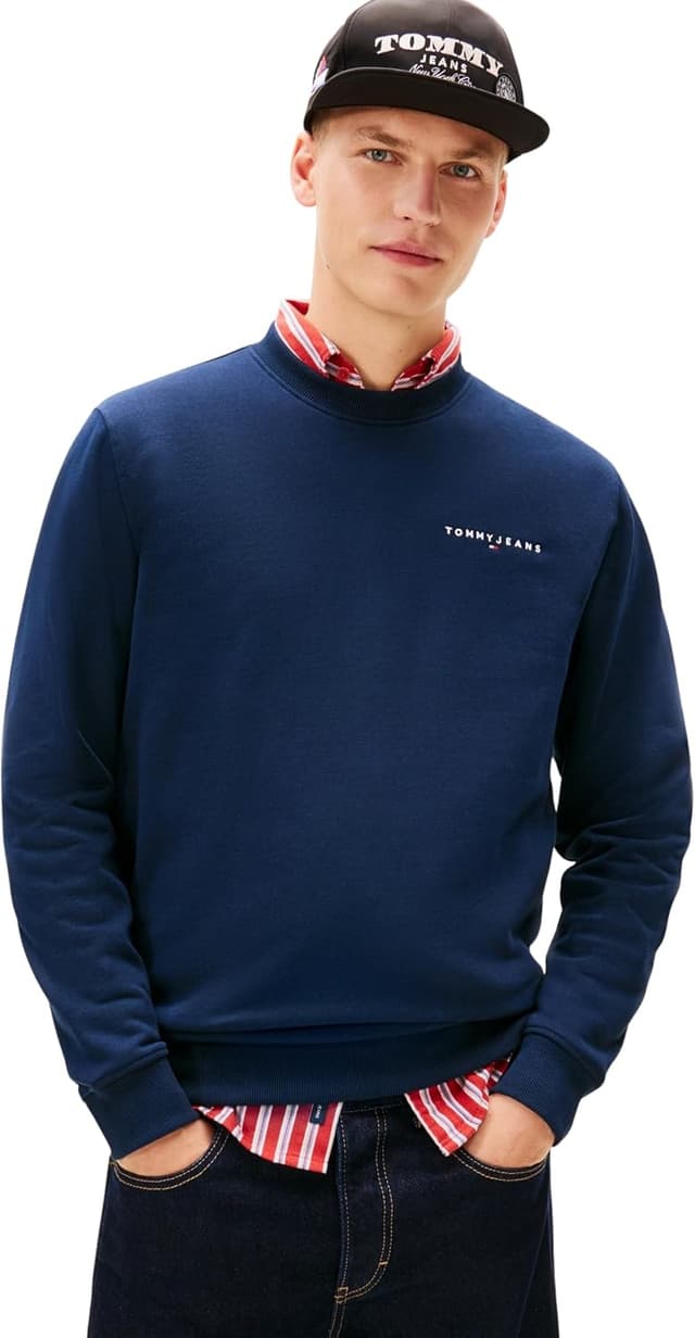 سوئیشرت مردانه Tommy Jeans سرمهای مدل TJM REG LINEAR CREW 5003401986 سوئیشرت مردانه Tommy Jeans سرمهای مدل TJM REG LINEAR CREW 5003401986