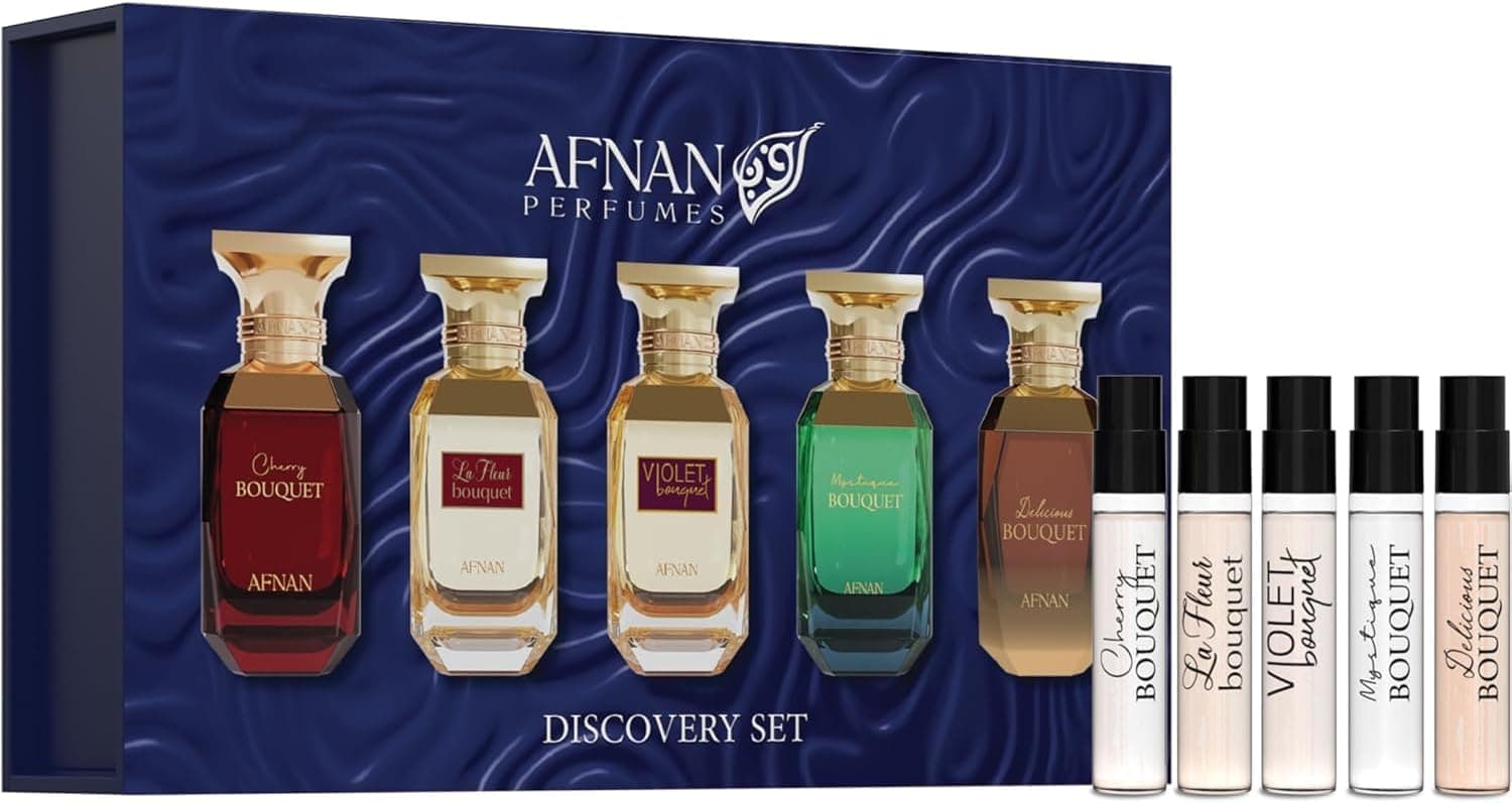 ست نمونه عطر زنانه Afnan سری Bouquet Femme 2ml×5 عدد ست نمونه عطر زنانه Afnan سری Bouquet Femme 2ml×5 عدد