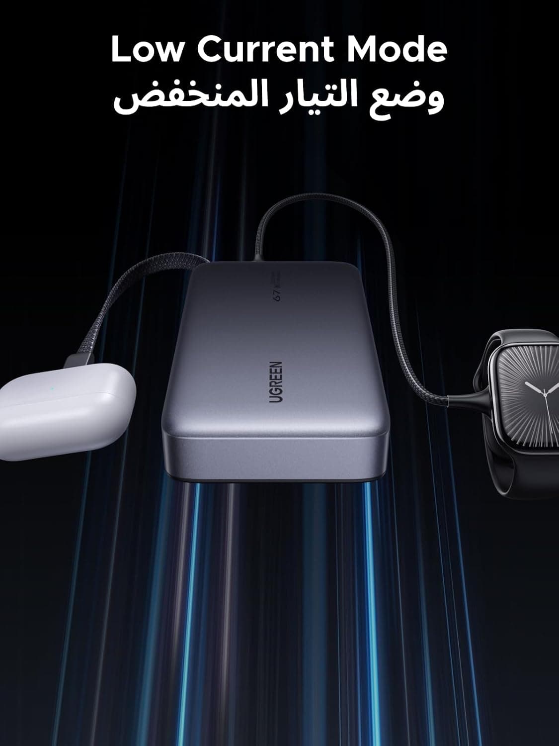 پاوربانک UGREEN 20000mAh با توان 67W و کابل داخلی مدل Nexode پاوربانک UGREEN 20000mAh با توان 67W و کابل داخلی مدل Nexode
