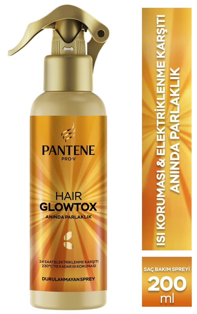 اسپری مو Pantene مدل Hair Glowtox ضد وز، براقکننده و محافظ حرارت 200ml اسپری مو Pantene مدل Hair Glowtox ضد وز، براقکننده و محافظ حرارت 200ml