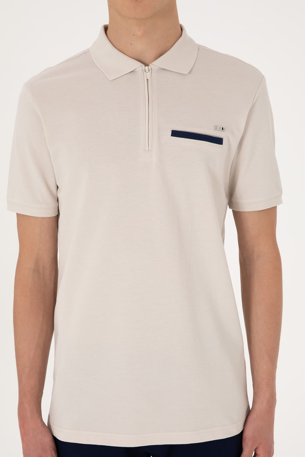 تیشرت مردانه U.S. Polo Assn. فیت معمولی زیپدار سنگی مدل 50306788-VR049 تیشرت مردانه U.S. Polo Assn. فیت معمولی زیپدار سنگی مدل 50306788-VR049