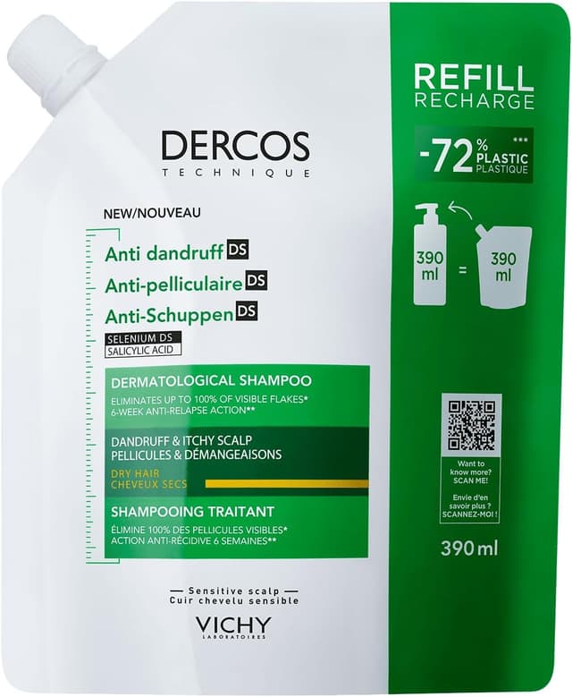 شامپو ضد شوره VICHY Dercos برای موهای خشک بسته پرکن 390 ml شامپو ضد شوره VICHY Dercos برای موهای خشک بسته پرکن 390 ml