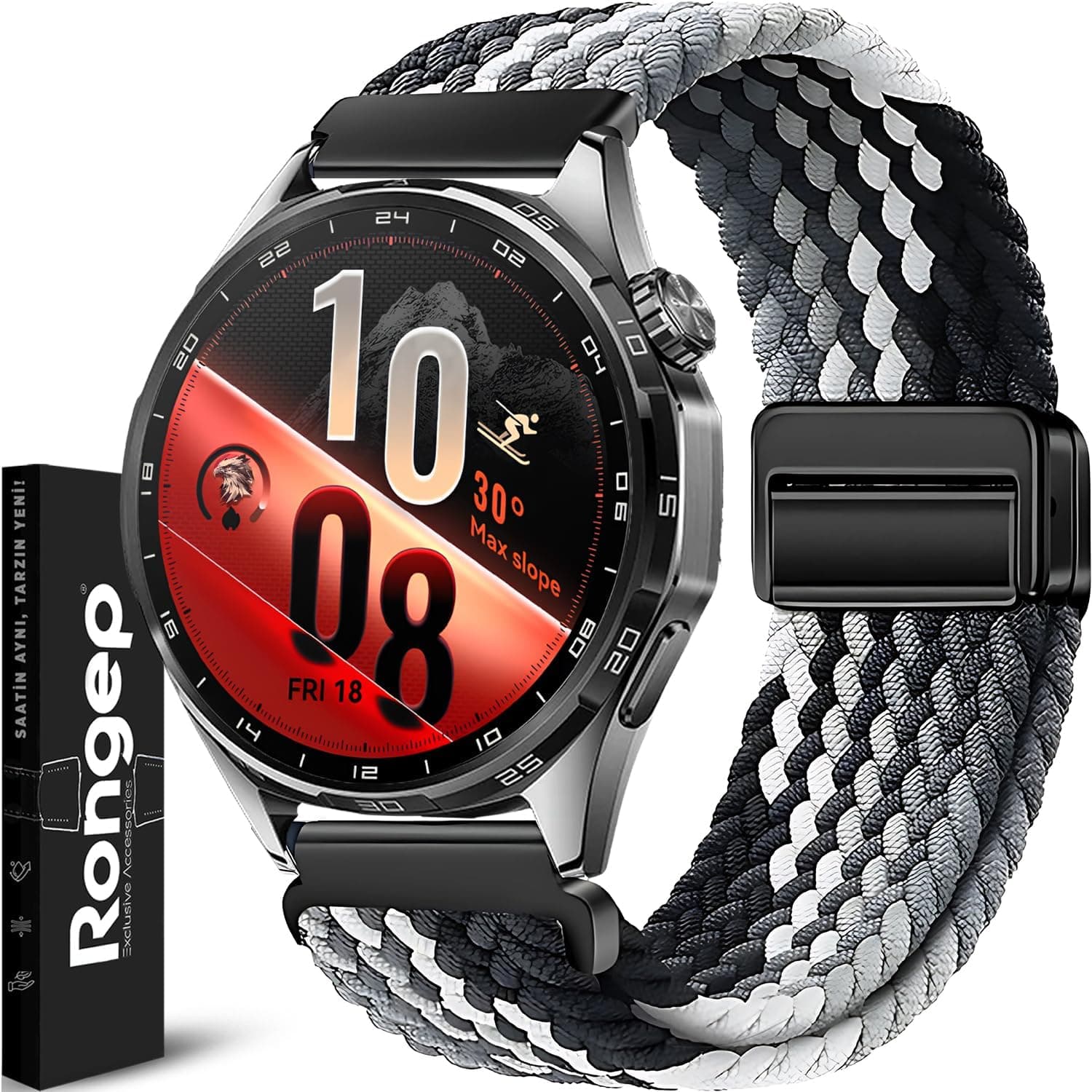 بند ساعت Rongep Örgü Loop سازگار با Huawei، 22mm، پارچه کشی ضدتعریق با سگک مغناطیسی، 46mm مدل GT7/GT7 Pro/GT6/6 Pro/Runner 2/GT5/5 Pro/GT4/GT3 بند ساعت Rongep Örgü Loop سازگار با Huawei، 22mm، پارچه کشی ضدتعریق با سگک مغناطیسی، 46mm مدل GT7/GT7 Pro/GT6/6 Pro/Runner 2/GT5/5 Pro/GT4/GT3