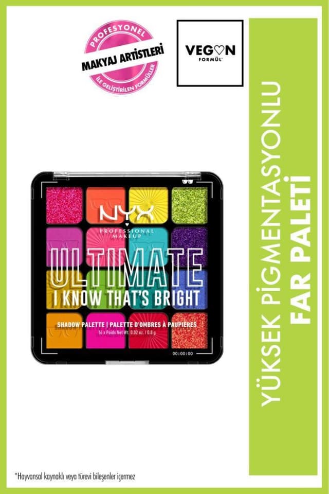 پالت سایه چشم NYX Professional Makeup Ultimate Shadow Palette I Know That's Bright پالت سایه چشم NYX Professional Makeup Ultimate Shadow Palette I Know That's Bright