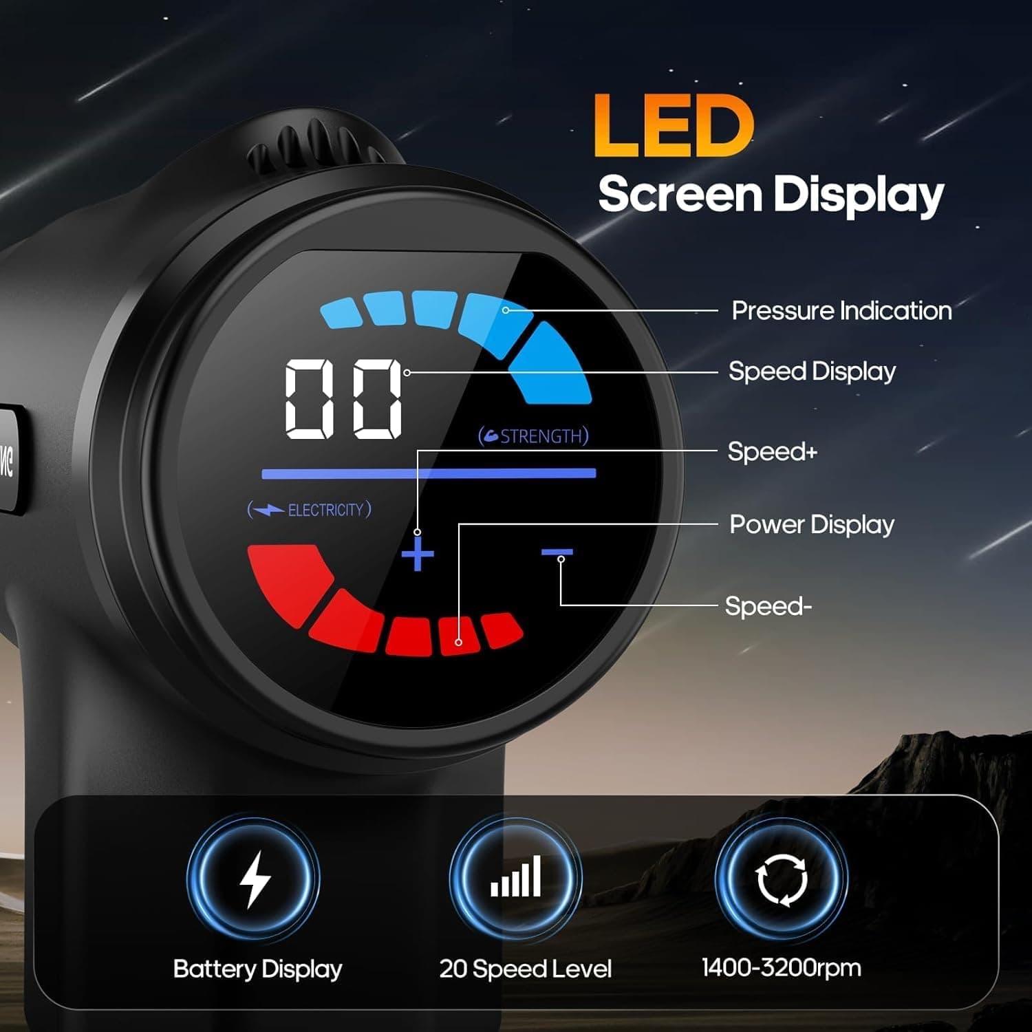ماساژور تفنگی AERLANG با قابلیت گرمایشی مشکی مدل 20 Speeds ماساژور تفنگی AERLANG با قابلیت گرمایشی مشکی مدل 20 Speeds