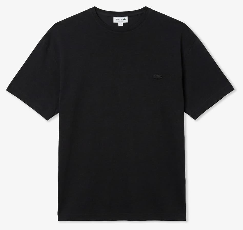 تیشرت مردانه Lacoste یقهگرد فیت آزاد مشکی تیشرت مردانه Lacoste یقهگرد فیت آزاد مشکی